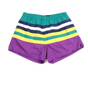 Vintage 90s Streetwear Multi-Color Striped Shorts